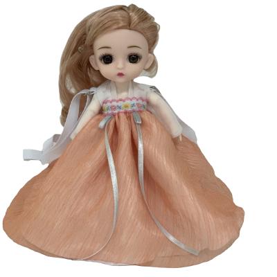 China Cartoon Toy MOBILE DOLL WITH SATCHEL BAG 6 INCH WITH ANTIQUE STYLE SKIRT for sale