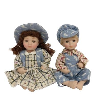 China MODEL TOY Rural Style Porcelain Dolls With Nice Fabric for sale