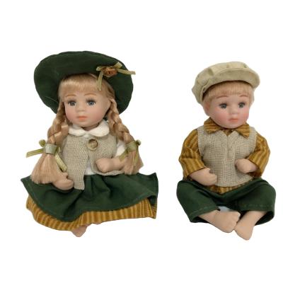 China MODEL TOY Rural Style Porcelain Dolls With Nice Fabric for sale