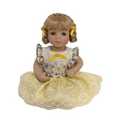 China DIY TOY Rural Style Porcelain Dolls With Nice Fabric for sale