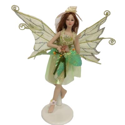 China DIY TOY Fairy Porcelain Doll with wings decorated with pearl sequins and or lace for sale