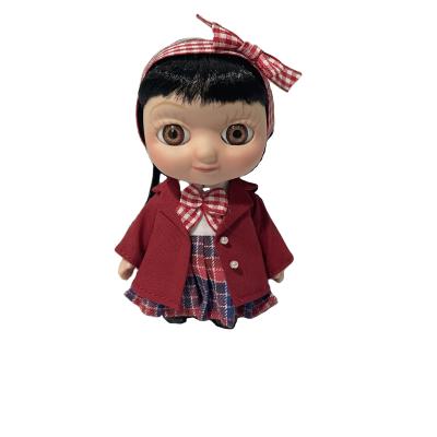 China Cartoon Toy New Porcelain Doll in Cloth Clothes for Decoration House Hair with Bow for sale