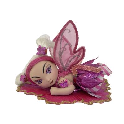 China DIY TOY Fairy Porcelain Doll with colorful wings decorated with beads and sequins or lace for sale