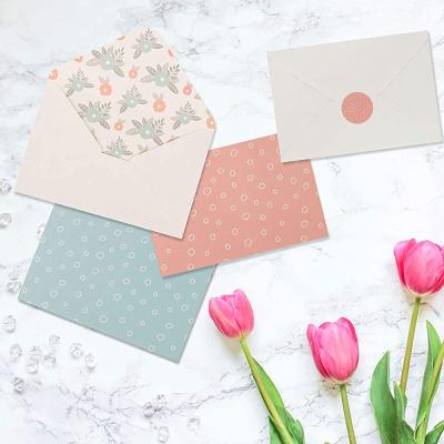 China Popular Various Color Pattern Valentine Greeting Card Fixed Solid Color Floral Birthday Greeting Cards for sale