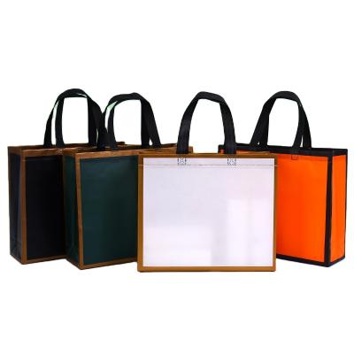 China Factory wholesale high quality color foldable coated nonwoven bag three-dimensional folding nonwoven bag for sale