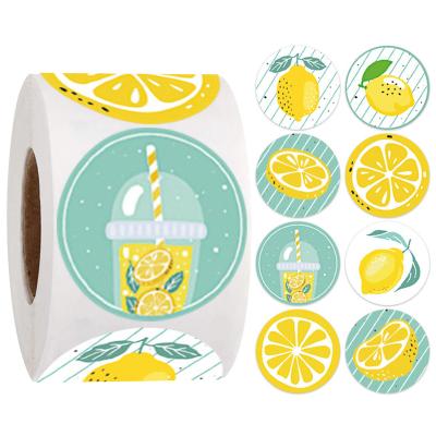 China Creative Cute Milk Heat Sensitive Wholesale Tea Lemon Stickers Fresh Fruit Stain Stickers Gift Decoration Sealing Stickers for sale