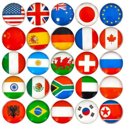 China Shape Beautiful Crystal Glass Refrigerator Magnets National Flag Refrigerator Stickers 25pcs for sale