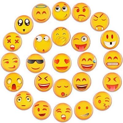 China Shape Glass Dome Around Cute Smile Face Expressions Fridge Sticker Fridge Magnet Message Holder for sale