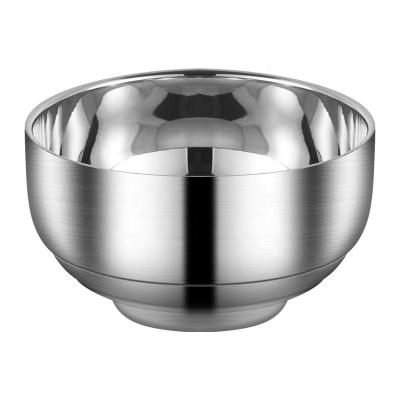 China Sustainable 304 Stainless steel double wall bowl anti scalding for sale