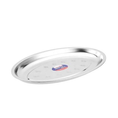 China Sustainable Stainless steel oval baking tray service tray High quality hotel restaurant supplies for sale