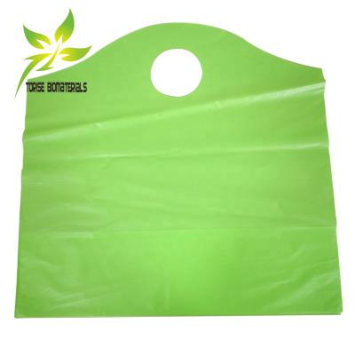 China BIODEGRADABLE custom size and wholesale printed pla large handle die cut plastic shopping bag bags for sale