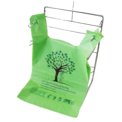 China food & Beverage Packaging Grocery BPI Certified Biodegradable and Compostable Vest Handle Shopping Bag for sale