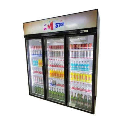 China Single-temperature Commercial Vertical Glass Door Beverage Beverage Display Fridge for sale