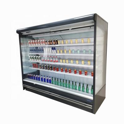 China Commercial Open Single-temperature Supermarket Multideck Air Curtain Beverage Display Fridge for sale