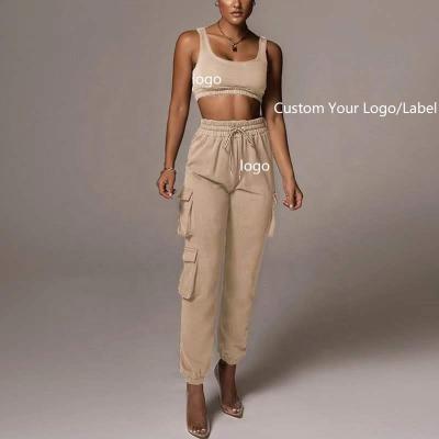 China Anti-pilling Stacked Joggers Pants With Pockets Women Clothing Sets Custom Two Piece Side Sweatpants Two Piece Set for sale