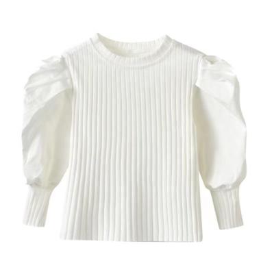 China Senior Breathable Fall Toddler 2021 Shirt Kids Blow Sleeve Kids Clothes White Long Sleeve Crop Top Girl Blouses for sale