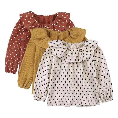 China Anti-pilling Wholesale New Products Searching Distributor Autumn Children Girls T-shirt Dots Print From Kids Clothing Supplier China for sale