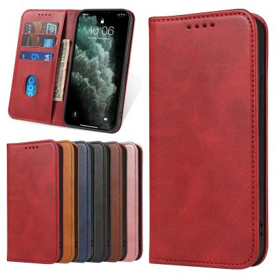 China PNS-002 Retro Shockproof Ultra Magnetic PU Card Holder Wallet Mobile Phone Cases and Bags for iPhone 11 12 13 pro max for sale