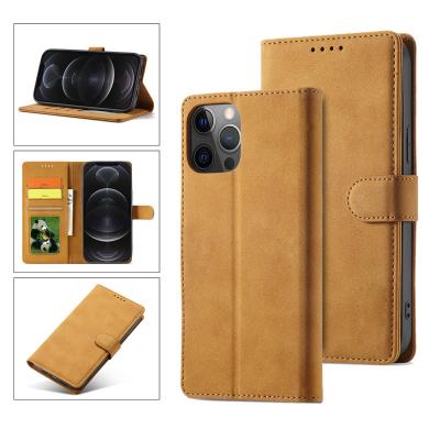 China PNS-005 Shockproof Magnetic Button Frosted Faux Leather PU TPU Card Holder Cell Phone Bags & Cases For iPhone 11Pro Max iPhone12 Pro for sale