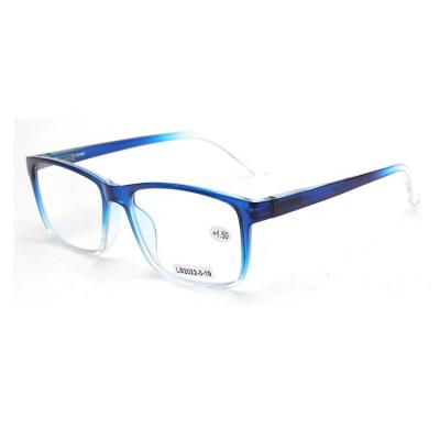 China Classic Slim Anti Change Rectangle Progressive Black Frame Glasses Optical Blue Lightweight Unisex Reading Glasses for sale