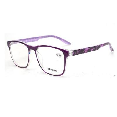 China 2022 Fashion PC Glasses Frame Unisex Purple Plastic Square Slim Blue Reading Glasses Anti Wholesale Custom Logo for sale