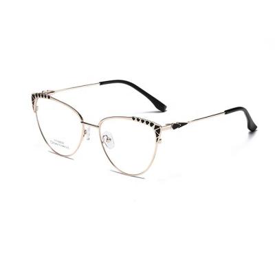 China High Quality Single Vision Glasses Frame Men's Optical Metal Eyeglasses Cat Eye Logo Custom Optical Frame for sale