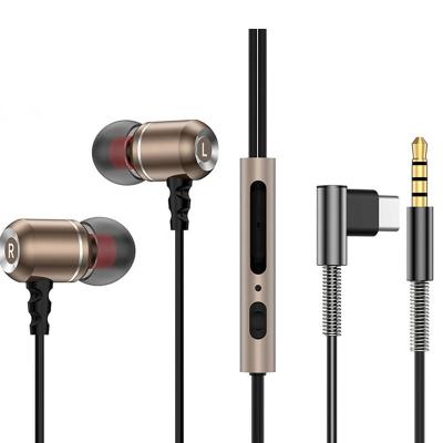 China Sustainable 3.5MM Type C Wired Earbuds Comfortable Earphones HIFI Sound In Ear Headphones With Microphone for sale