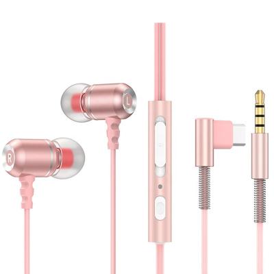 China Sustainable Good Sound Quality 3.5MM Type C Wired Headphones Fashionable Earphones In Ear Earbuds With Microphone for sale