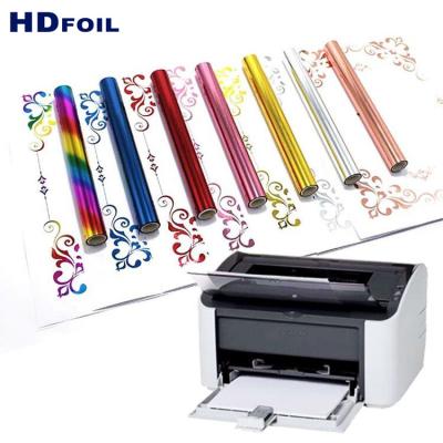 China Holographic Hot Stamping Coding Toner Paper Silver Gold Reactive Foil For Digital Printer for sale