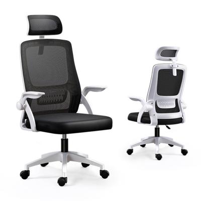 China Manufacturer Adjustable Executive Ergonomic Cheap Comfortable Flip-Up Arms Swivel Mesh Office Computer Chair for sale