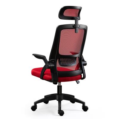 China Home Office Ergonomic Cheap Comfortable Flip-up Arms Adjustable Executive Computer Swivel Mesh Chair for sale