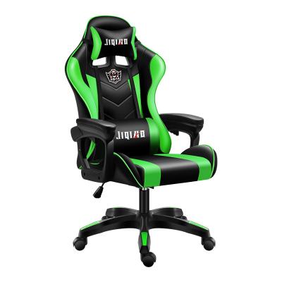 China LOGO Gaming PC Ergonomic Custom Gamer Swivel Racing Gaming Chair Spinning Black And Green Racing Gaming Chair for sale