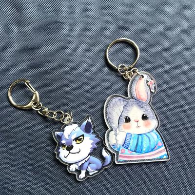 China Custom Acrylic Cute Key Chain Gift Key Chain UV Printing Best Promotional Products for sale