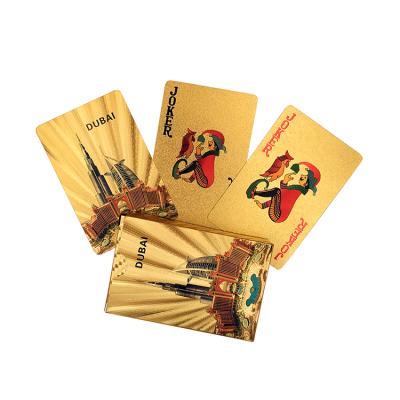 China Hot Selling Dubai Gold Foil Burj Khalifah Gold Foil Playing Cards for sale