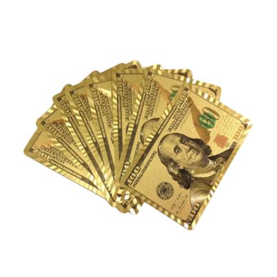 China Wholesale gold foil+plastic US dollar case gold foil wooden playing cards for sale