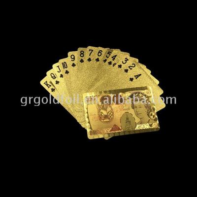 China Gold / Silver Foil + PET Base Promotional Custom Both Sides Gold Foil Playing Cards for sale