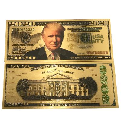 China One Dollar Bill 2020, Trump Gold Foil Fake America India Trump Money With High Quality PET Material for sale