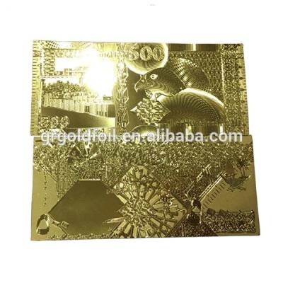 China Qatar Gold Foil Banknote Qatar Banknote Best Qatar 500 Souvenir for sale