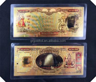 China America India Business Top Quality Gold Plated India Banknote Rupee Design for sale