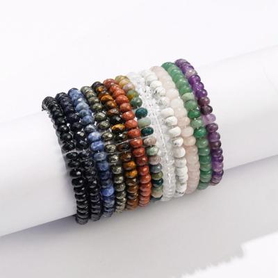 China TRENDY Natural Stone Bracelet Male And Female Abacus Beads Friendship Healing Energy Fashion Items for sale