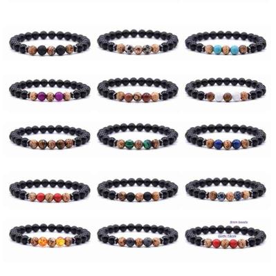 China FASHIONABLE Natural Stretch Beads Elastic Yoga Bracelet Healing Energy Bracelet Adjustable Cuff For Women Men for sale