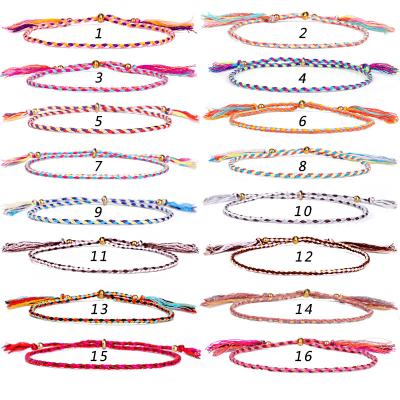 China Romantic Handmade Wrap Friendship Braided Bracelet For Women Girls Colorful Wrist Tie Up Birthday Gifts Adjustable Party Woven Bracelets for sale