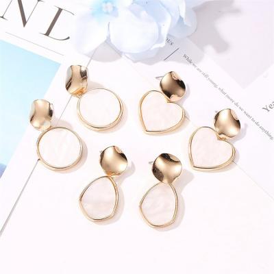 China BOHEMIA 6 Pair Drop To Dangle Earrings Set Large Geometric Pearl Circle Earring Shell Metal Stud Charm Bohemian Women for sale