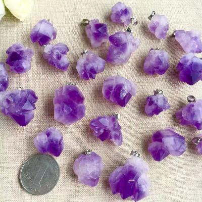 China CLASSIC Natural Original Irregular Stone Pendant Meteorite Necklace Ore Group Amethyst Pendant Necklace for Men and Women for sale