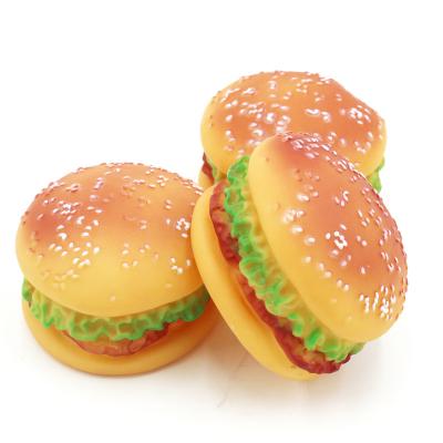 China 2022 New Dog Chewing Sound Toy Pet Grinding Teeth Toy Viable Voice Ball Round Hamburger for sale