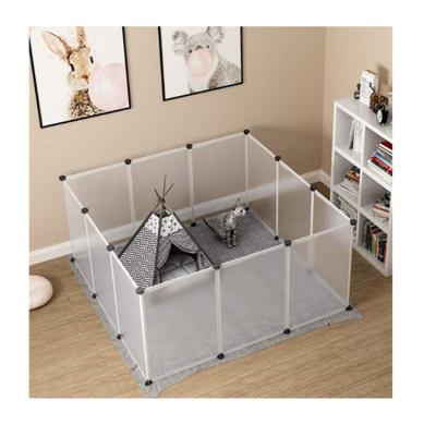 China Pet Playpen 6/8/10/12/16/20 Pcs DIY Yard Pet Barrier Portable Transparent Foldable Cage Indoor Pet Dog Playpen for sale