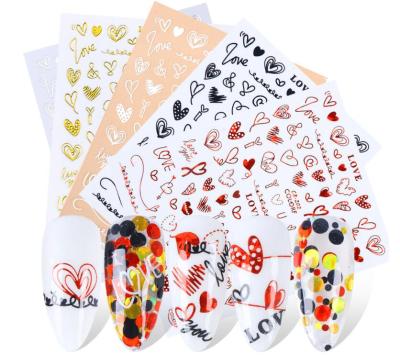 China Trendy Valentine's Day Nail Art Stickers Roses, Love Lovers Nail Stickers for sale