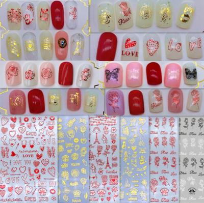 China Newest Trendy Valentine's Day Nail Art Stickers Roses, Love Nail Stickers for sale