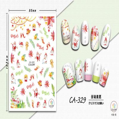 China CA329-337 Trendy Nail Art Decals Snowflakes Snowman Christmas nail stickers for nail decoration for sale