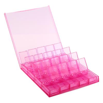 China ABS Empty Plastic Box Accessory Nail Art Rhinestone Storage 20 Squeaks Plastic Box Case for sale